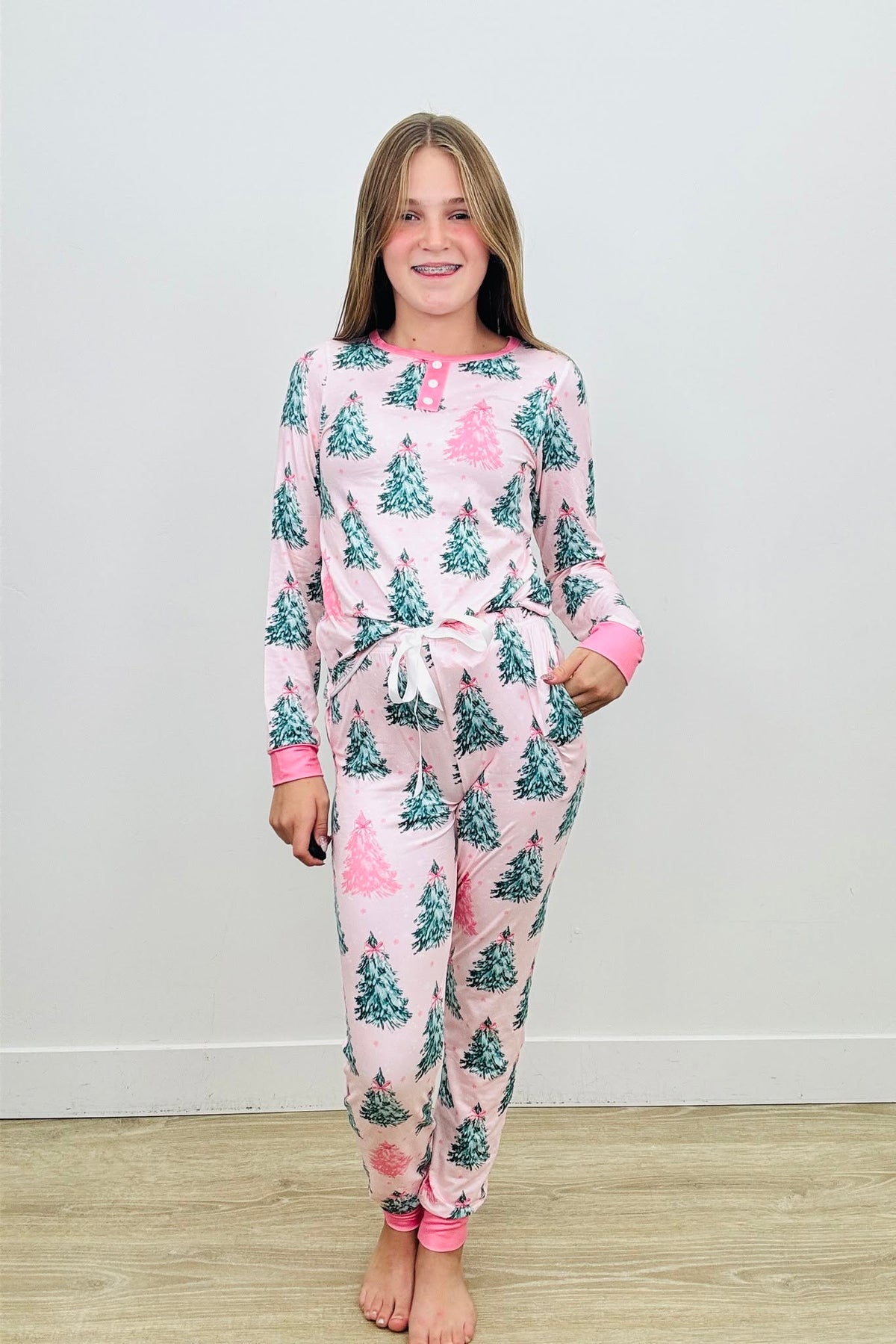 *PREORDER* MOMMY & ME PAJAMA SETS - PINK TREES