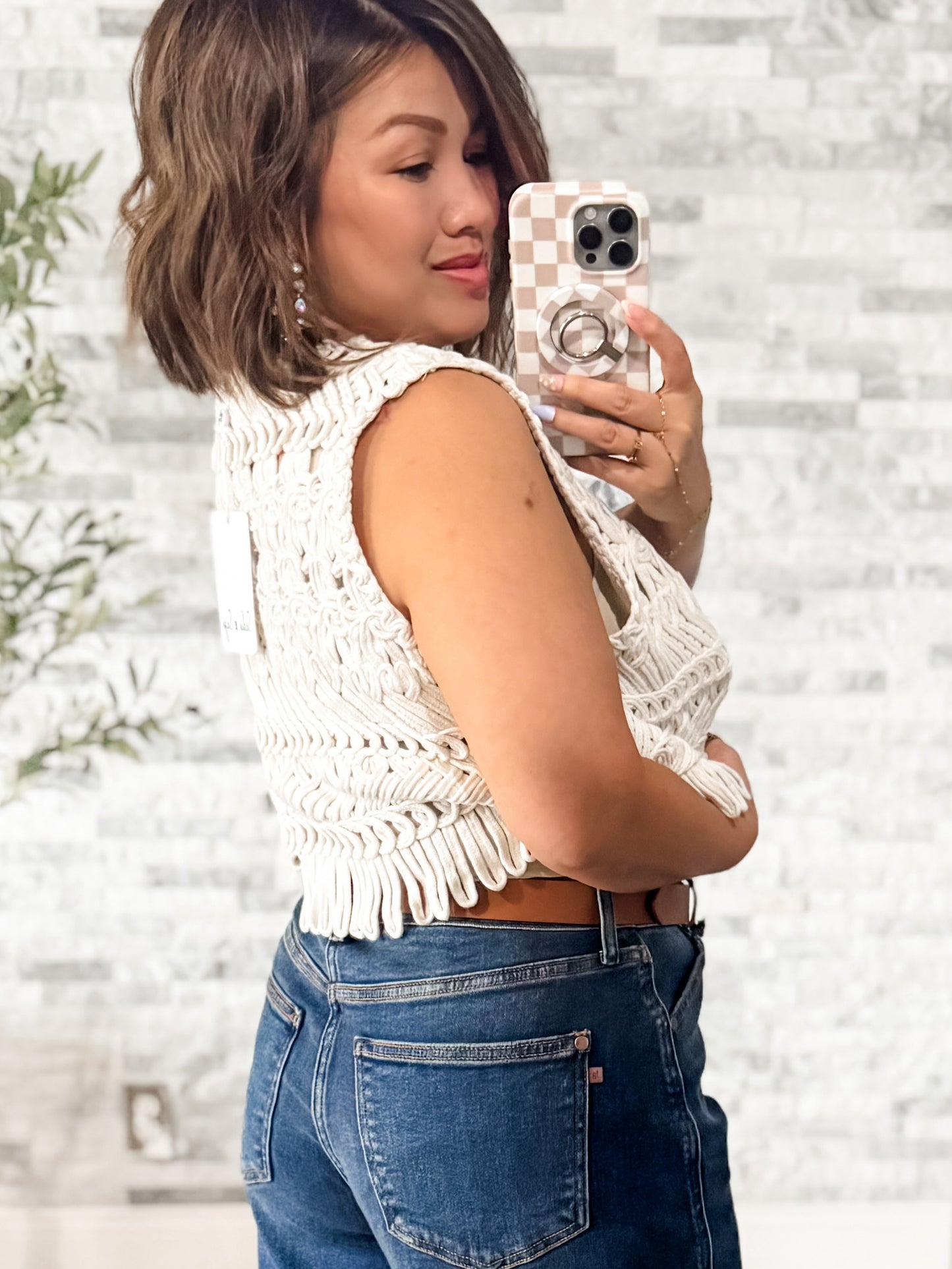 LUXE CROCHET OPEN VEST