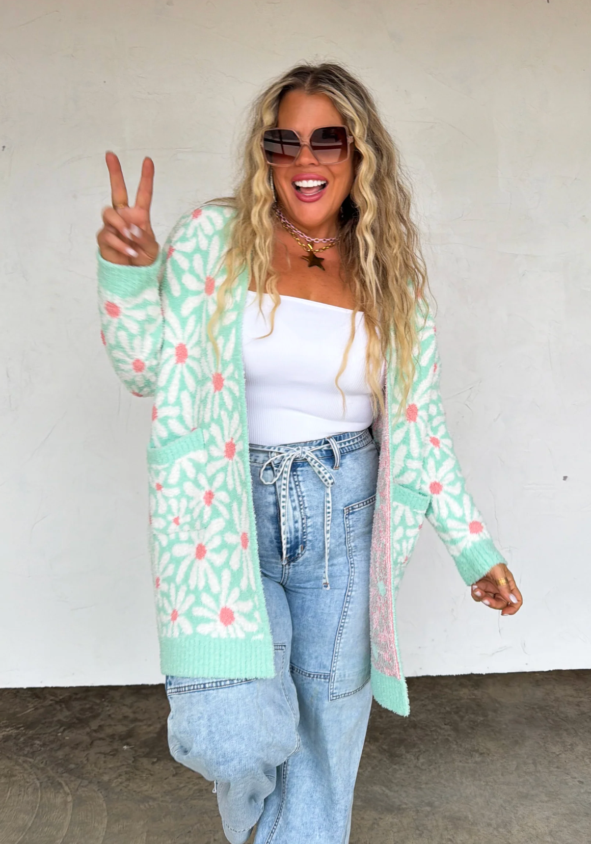 MINT DAISY CLOUD CARDIGAN