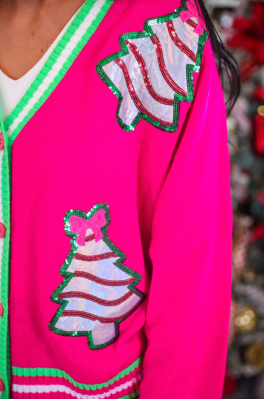 *PREORDER* Pink Bow Christmas Treat Cardigan