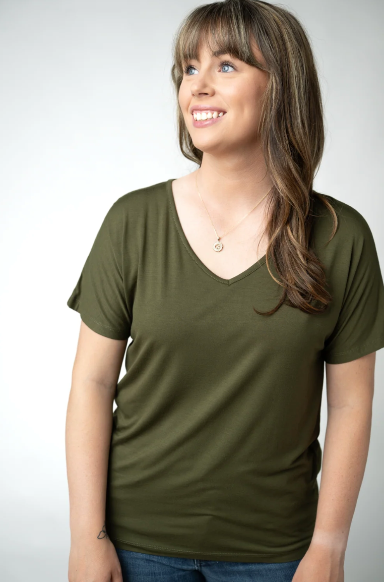 Chloe Cozy Top - Dark Olive