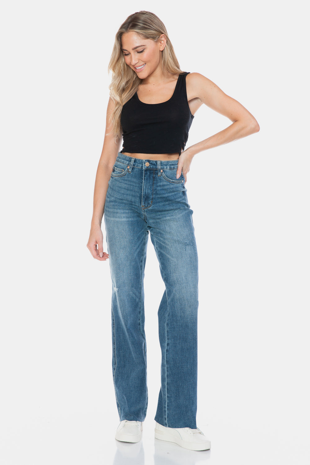 JUDY BLUE HIGH RISE TUMMY CONTROL STRAIGHT LEG JEANS