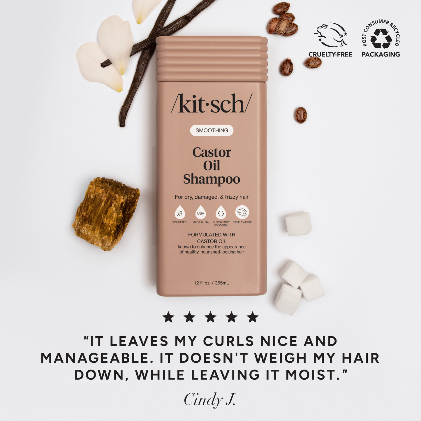 KITSCH SMOOTHING CASTOR OIL SHAMPOO & CONDITIONER COMBO