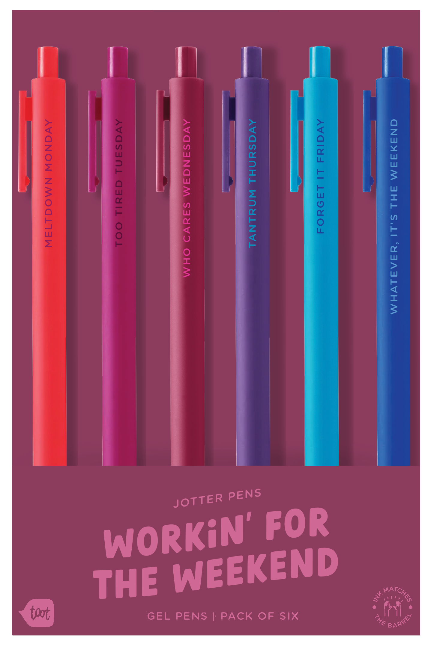 JOTTER GEL PEN SET - WORKIN' FOR THE WEEKEND - SIX PACK