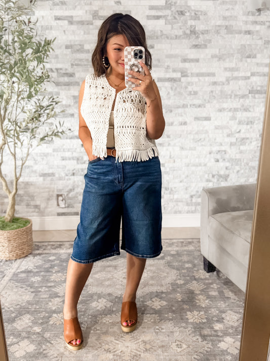 JUDY BLUE DARK WASH JORTS