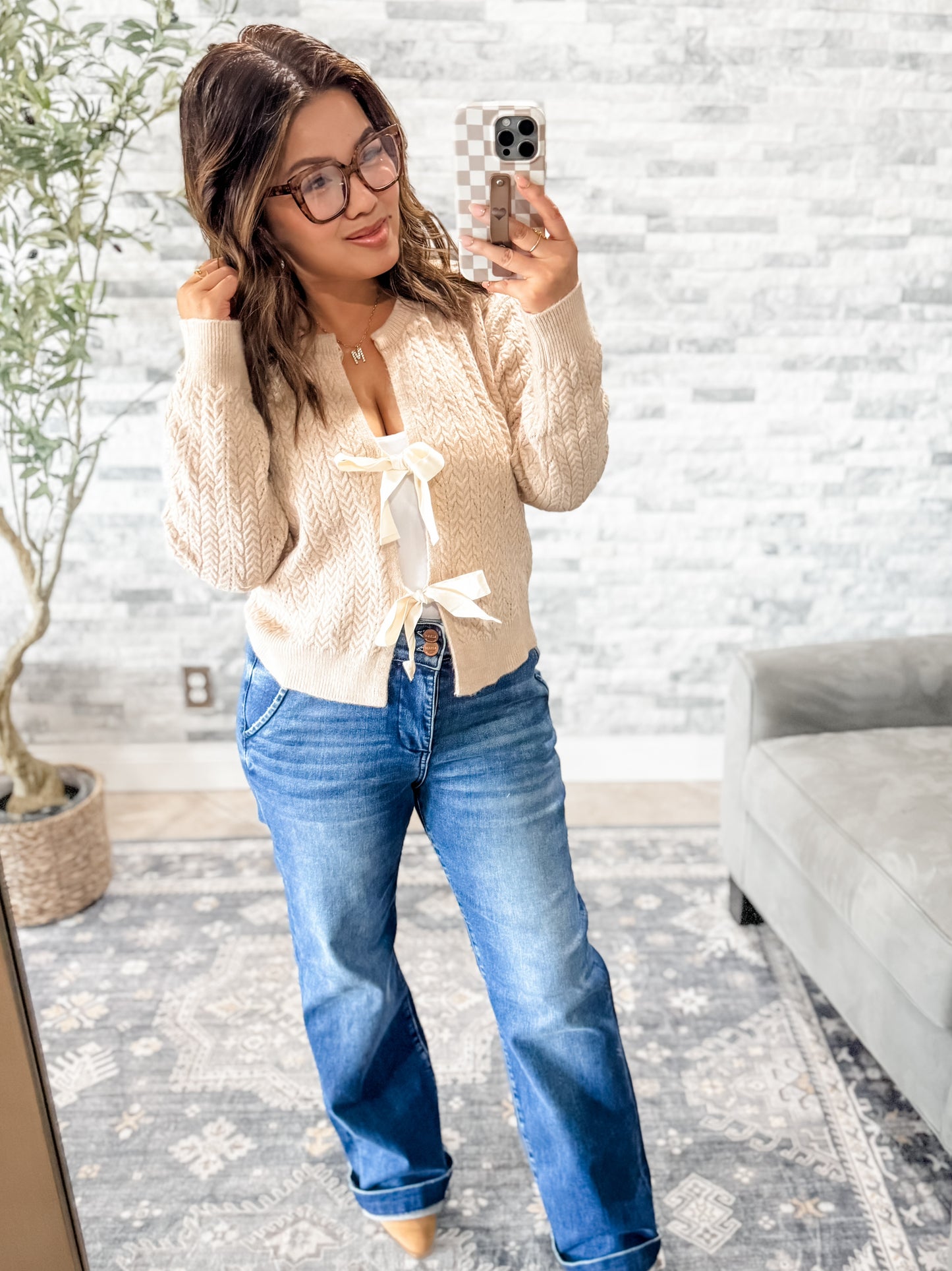 RISEN TUMMY CONTROL BOOTCUT JEANS w/ DOUBLE BUTTON