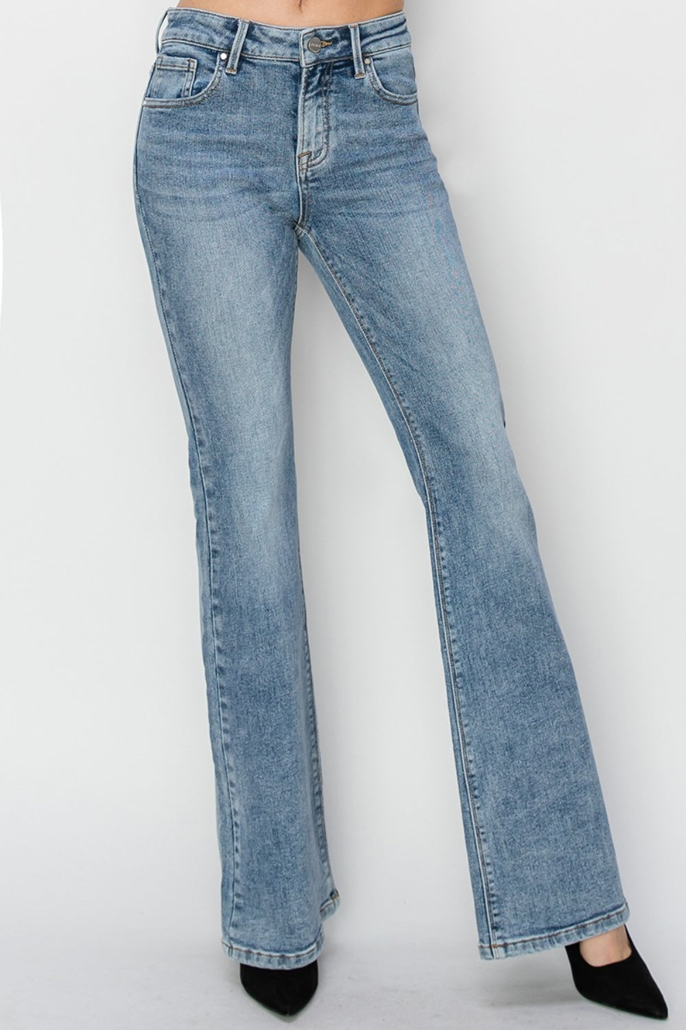 RISEN MID RISE BOOTCUT JEANS