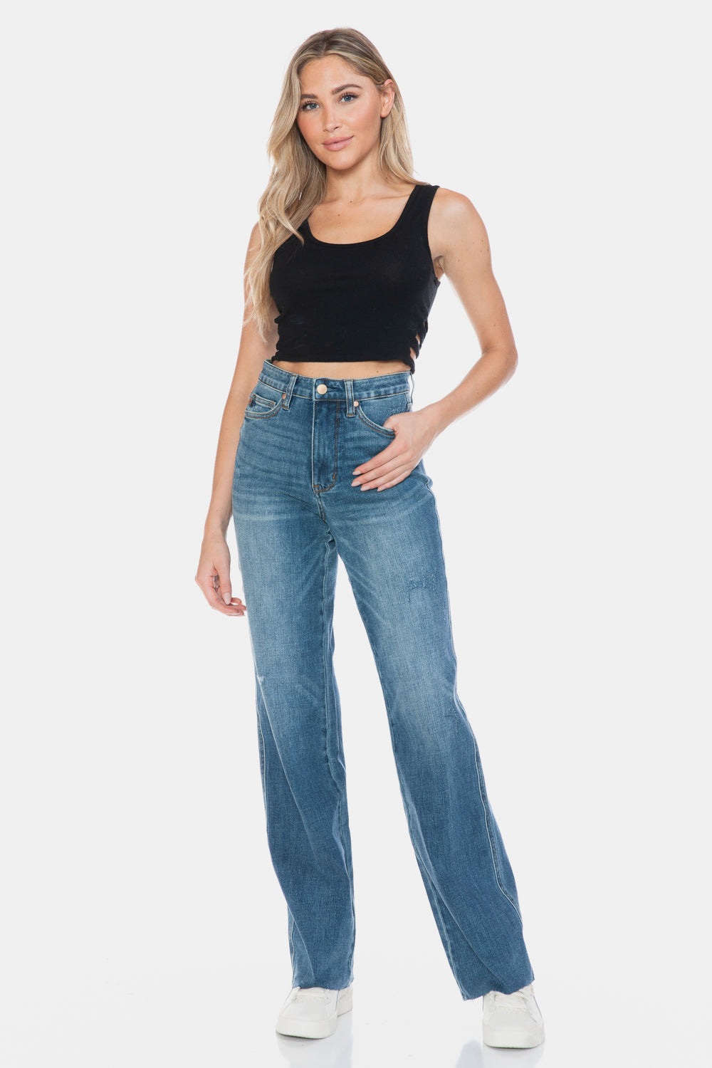 JUDY BLUE HIGH RISE TUMMY CONTROL STRAIGHT LEG JEANS