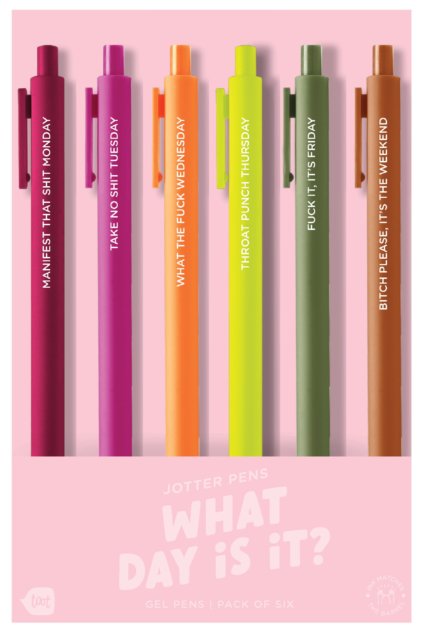 JOTTER GEL PENS - WHAT DAY IS IT? - SIX PACK