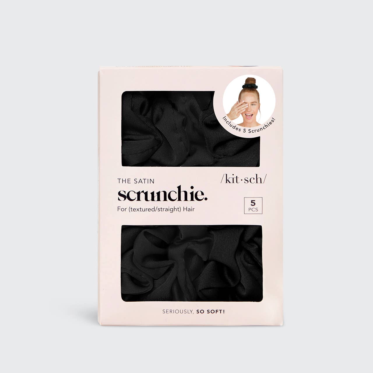KITSCH SATIN SLEEP SCRUNCHIES - 5 PIECE