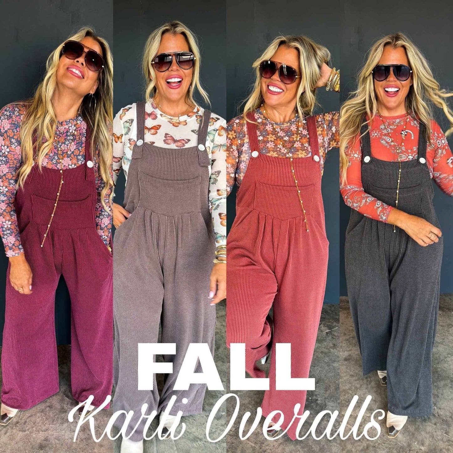 *PREORDER* FALL KARLI OVERALLS - FOUR COLORS