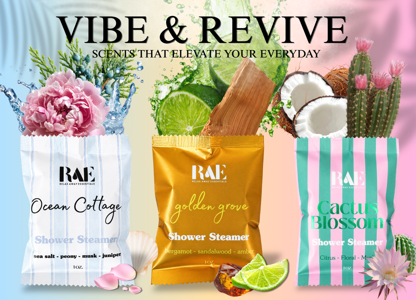Vibe and Revive Shower Steamers 6 Pack