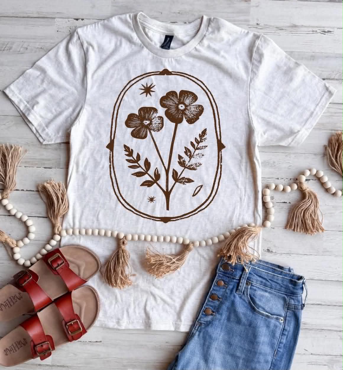 *PREORDER* FLORAL FRAME TEE - THREE COLORS