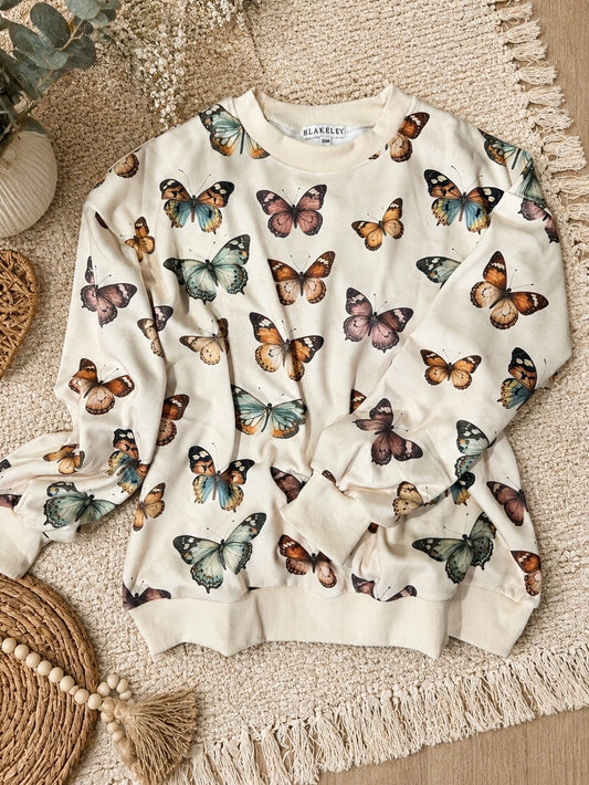 BUTTERFLY SEASON PULLOVER SWEATSHIRT