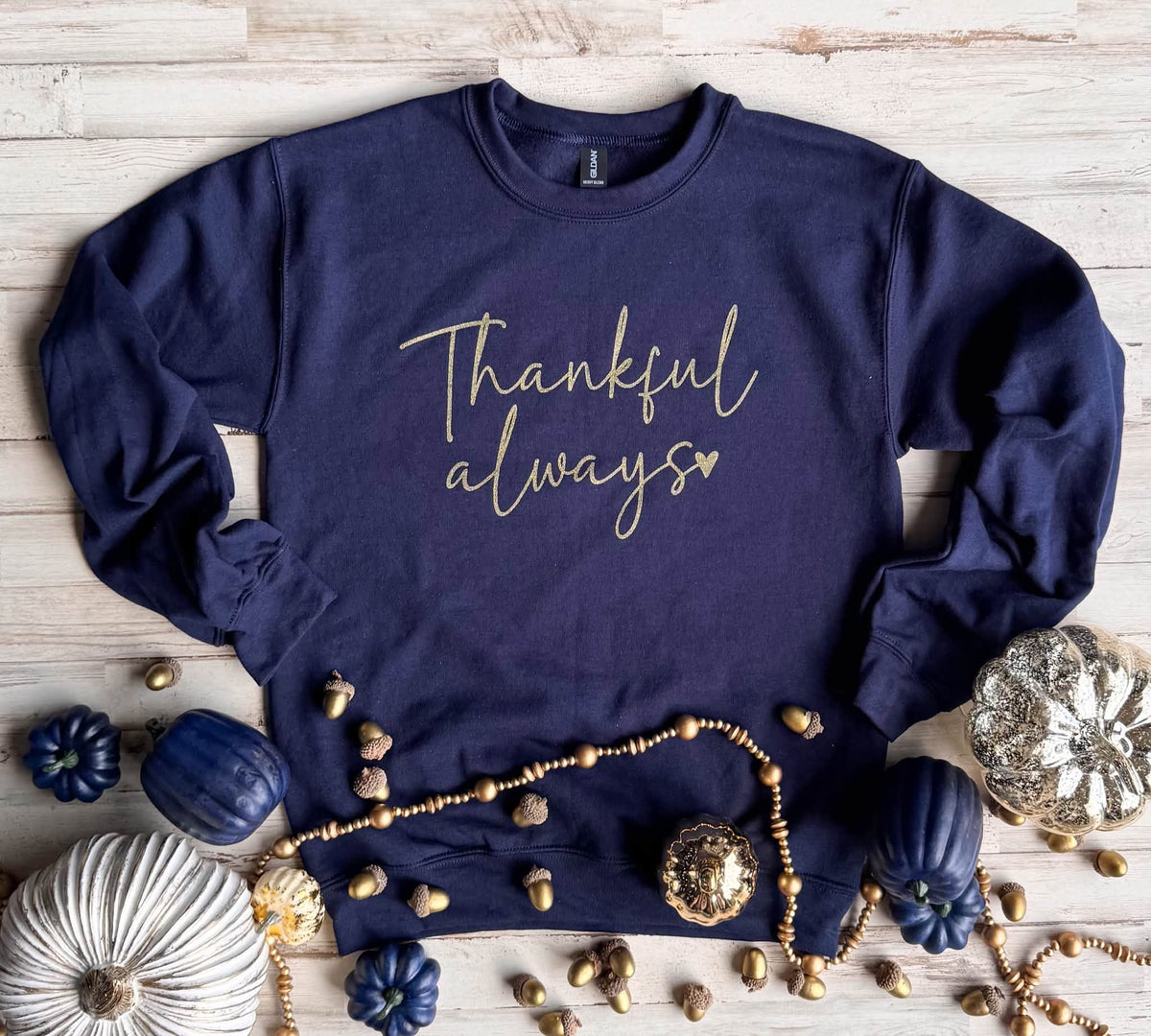 *PREORDER* THANKFUL ALWAYS GLITTER PRINT PULLOVER - THREE COLORS