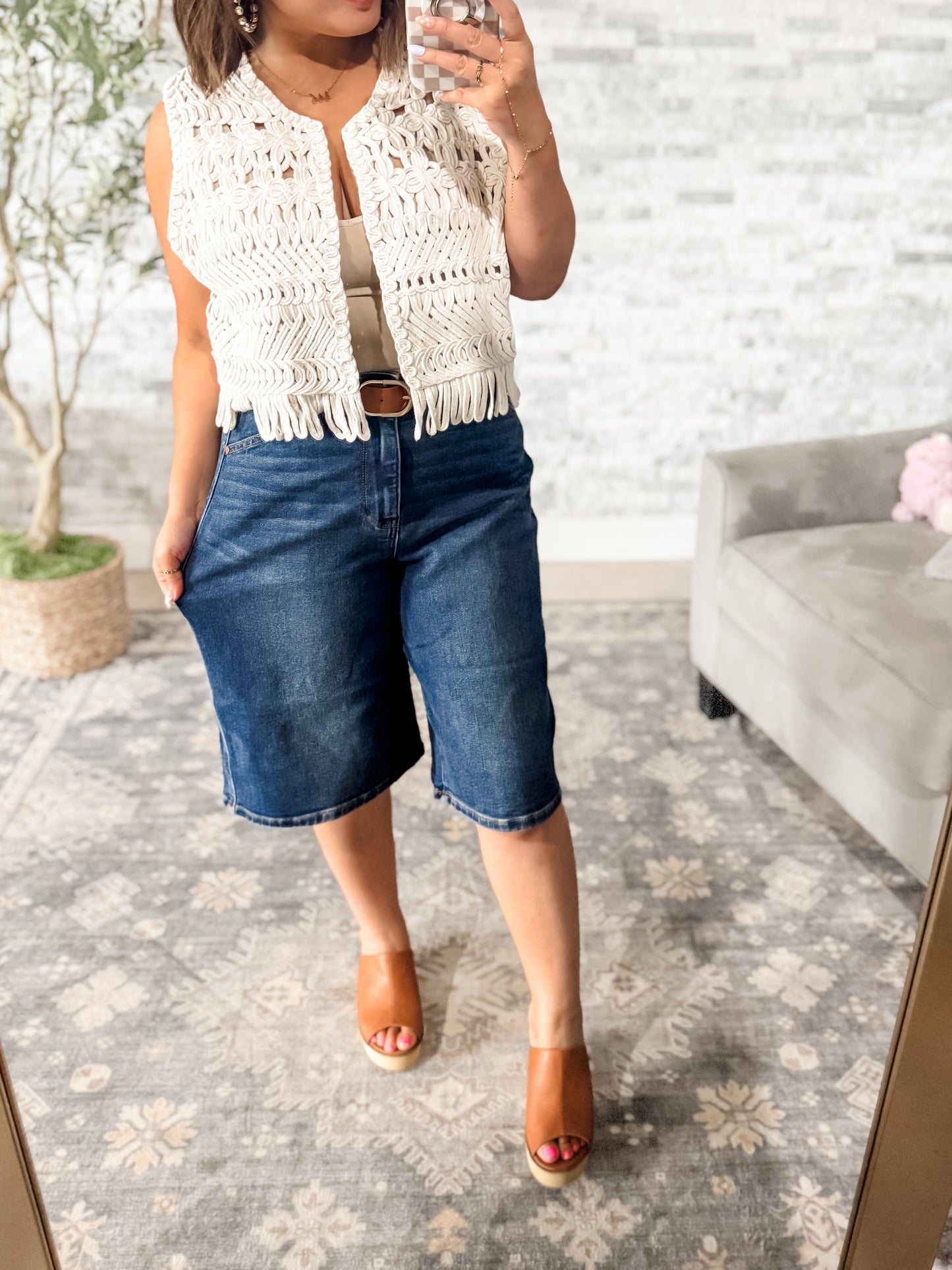 JUDY BLUE DARK WASH JORTS