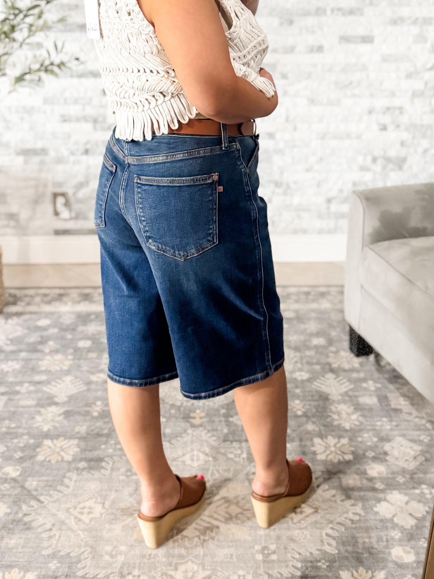 JUDY BLUE DARK WASH JORTS