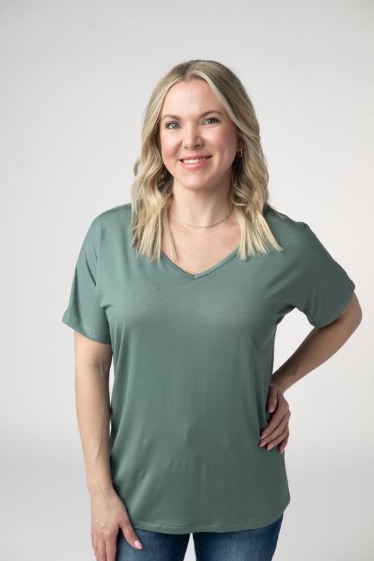 Chloe Cozy Top - Dusty Jade