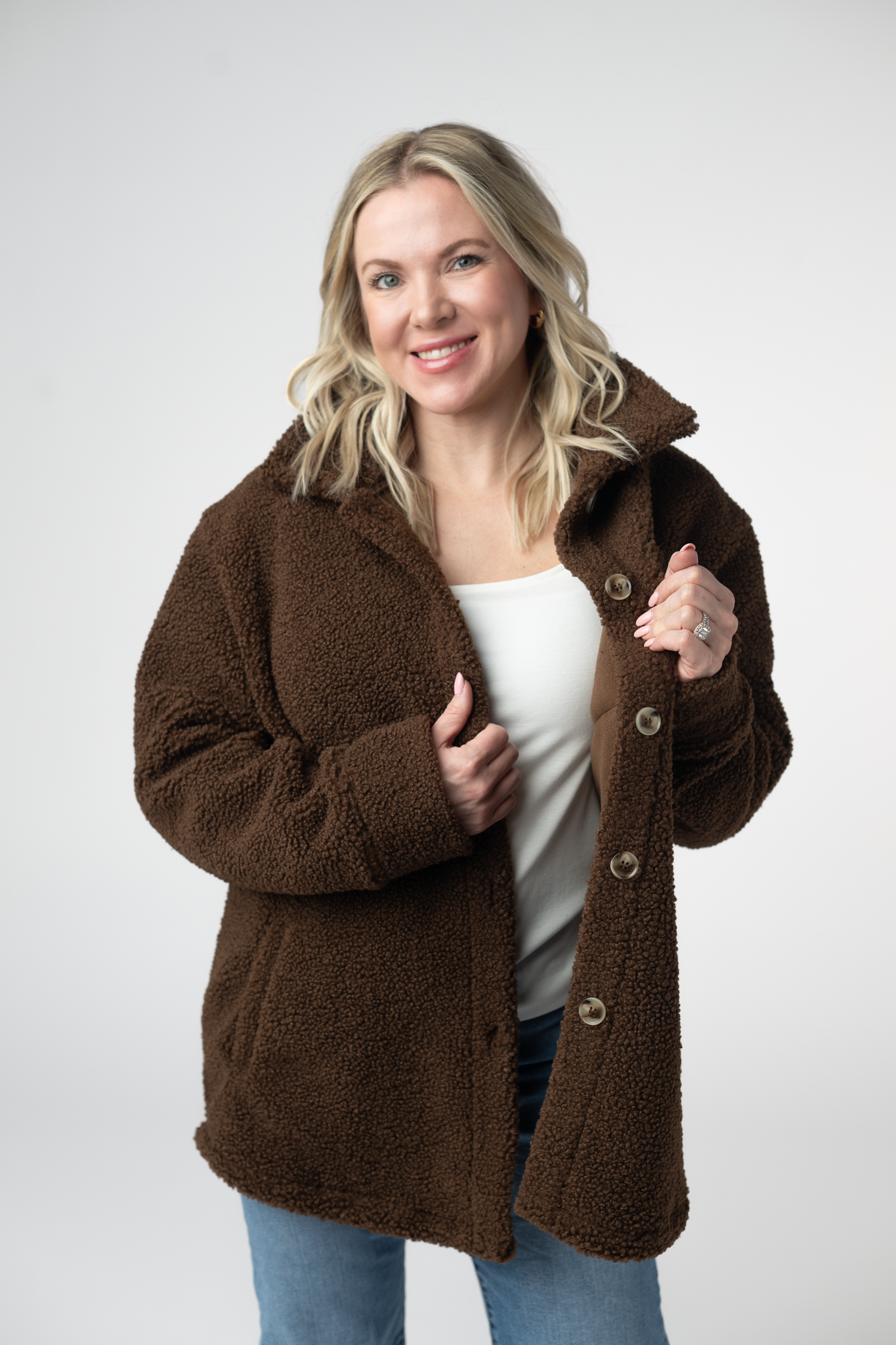 Teddy Oversized Shacket - Brown