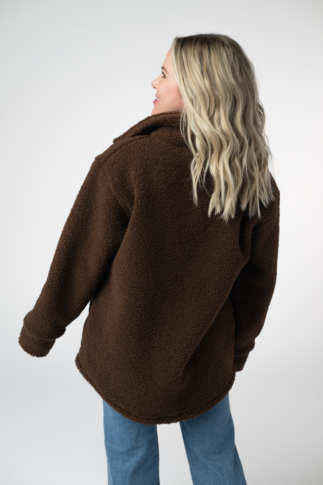 Teddy Oversized Shacket - Brown