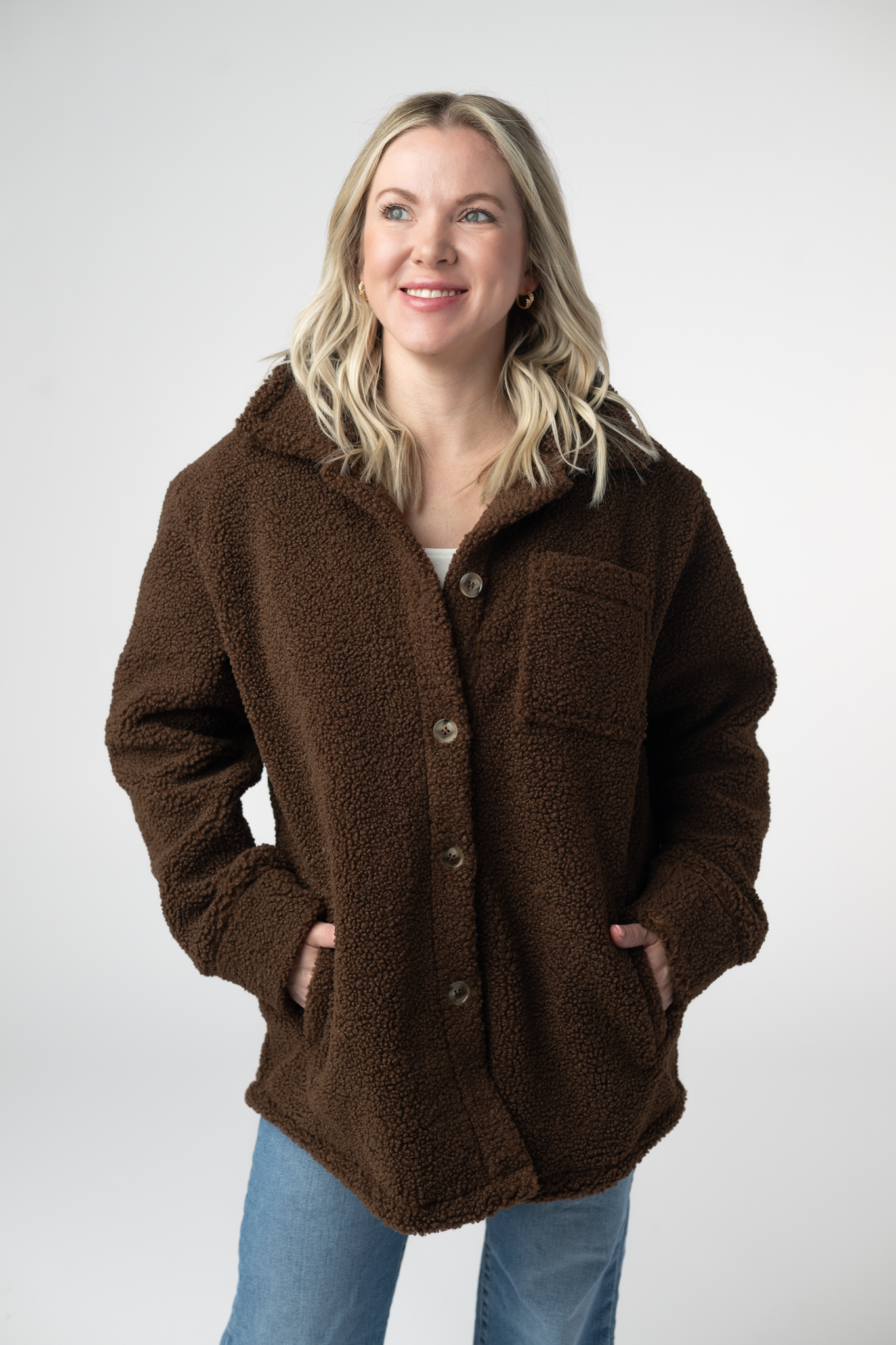 Teddy Oversized Shacket - Brown