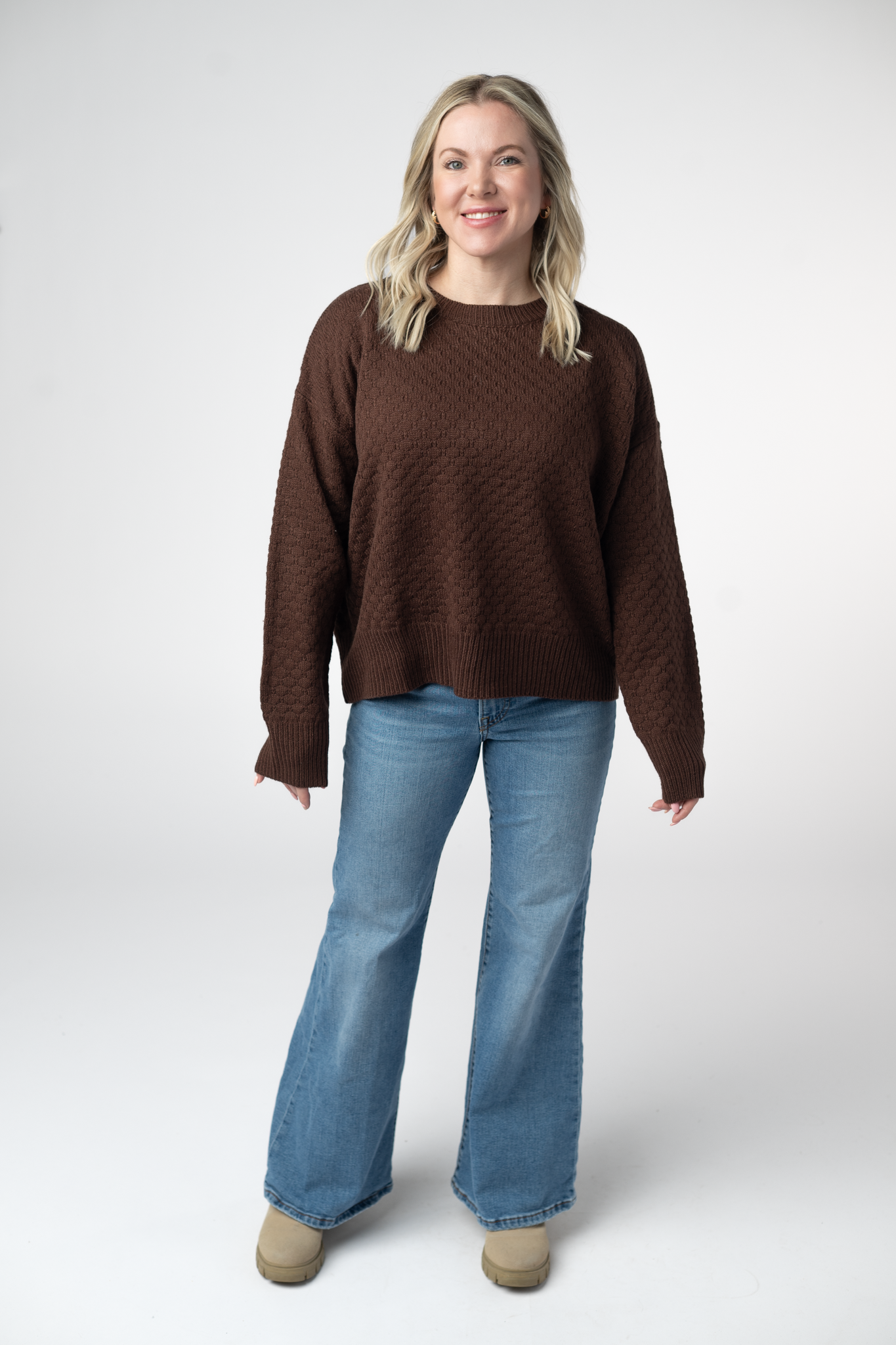 Gianna Pullover Sweater - Brown