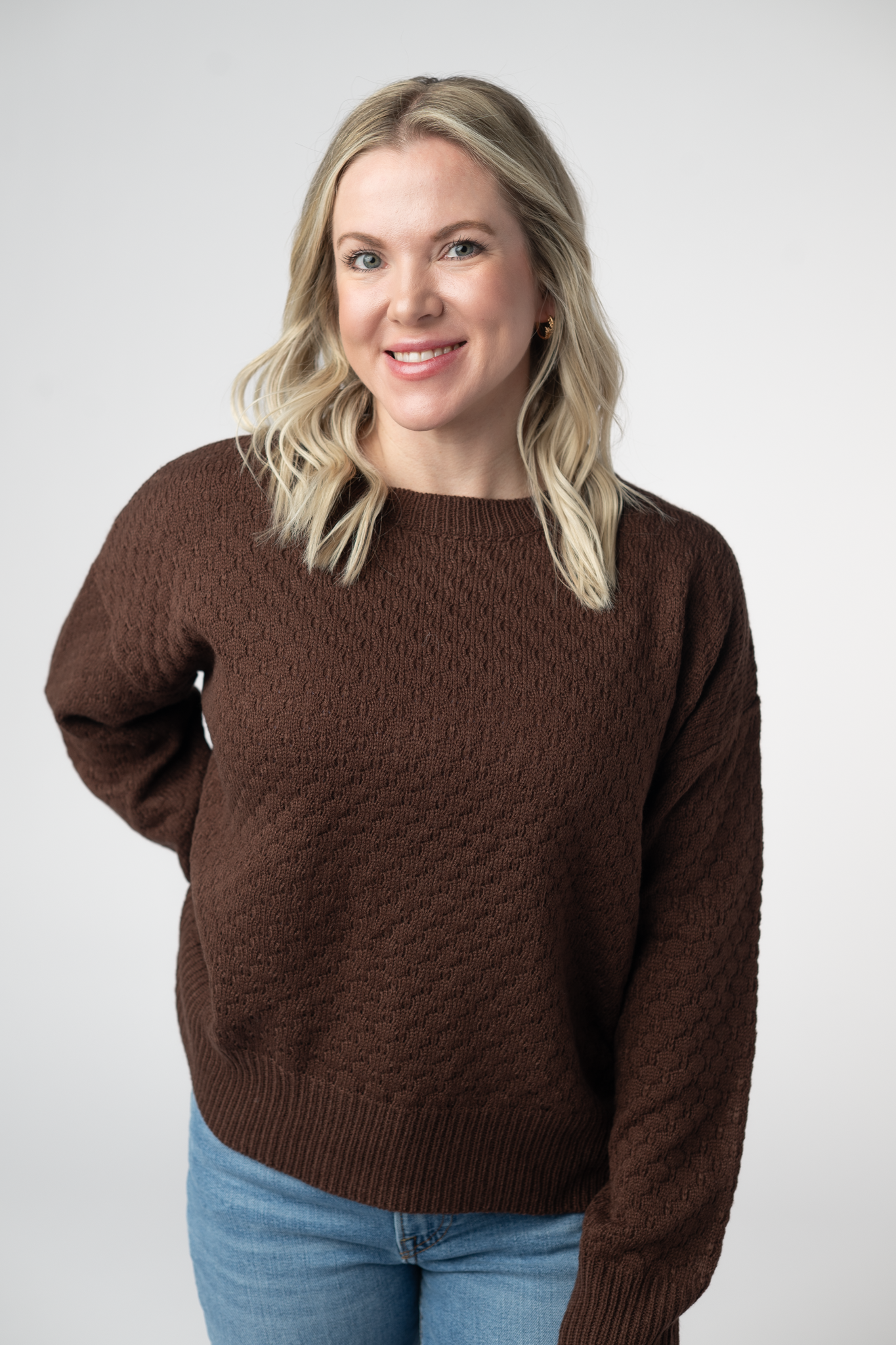Gianna Pullover Sweater - Brown