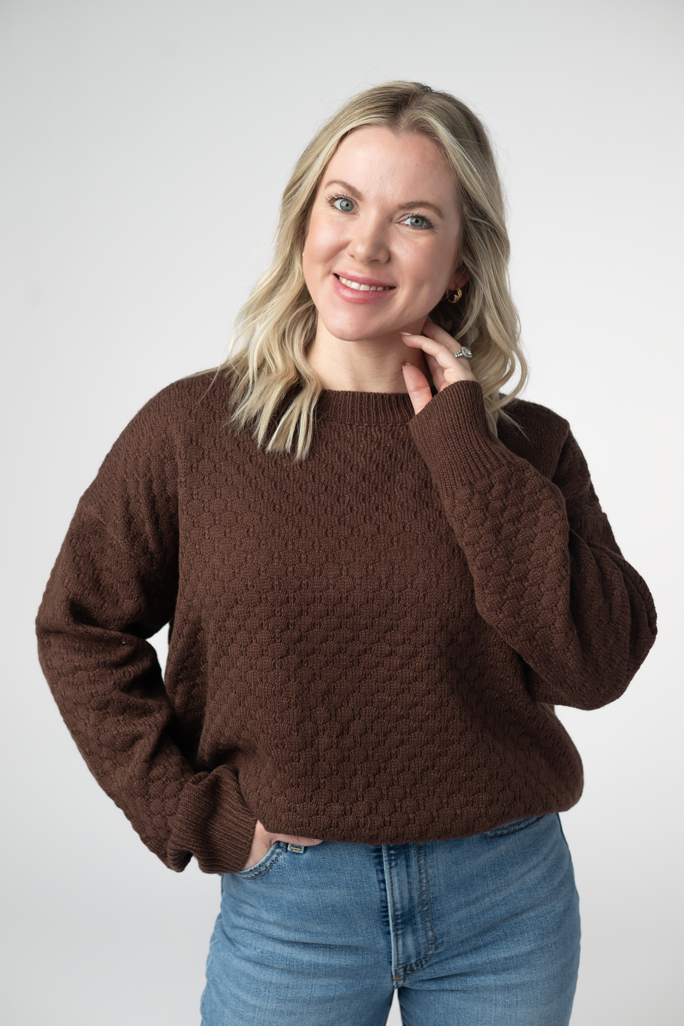 Gianna Pullover Sweater - Brown