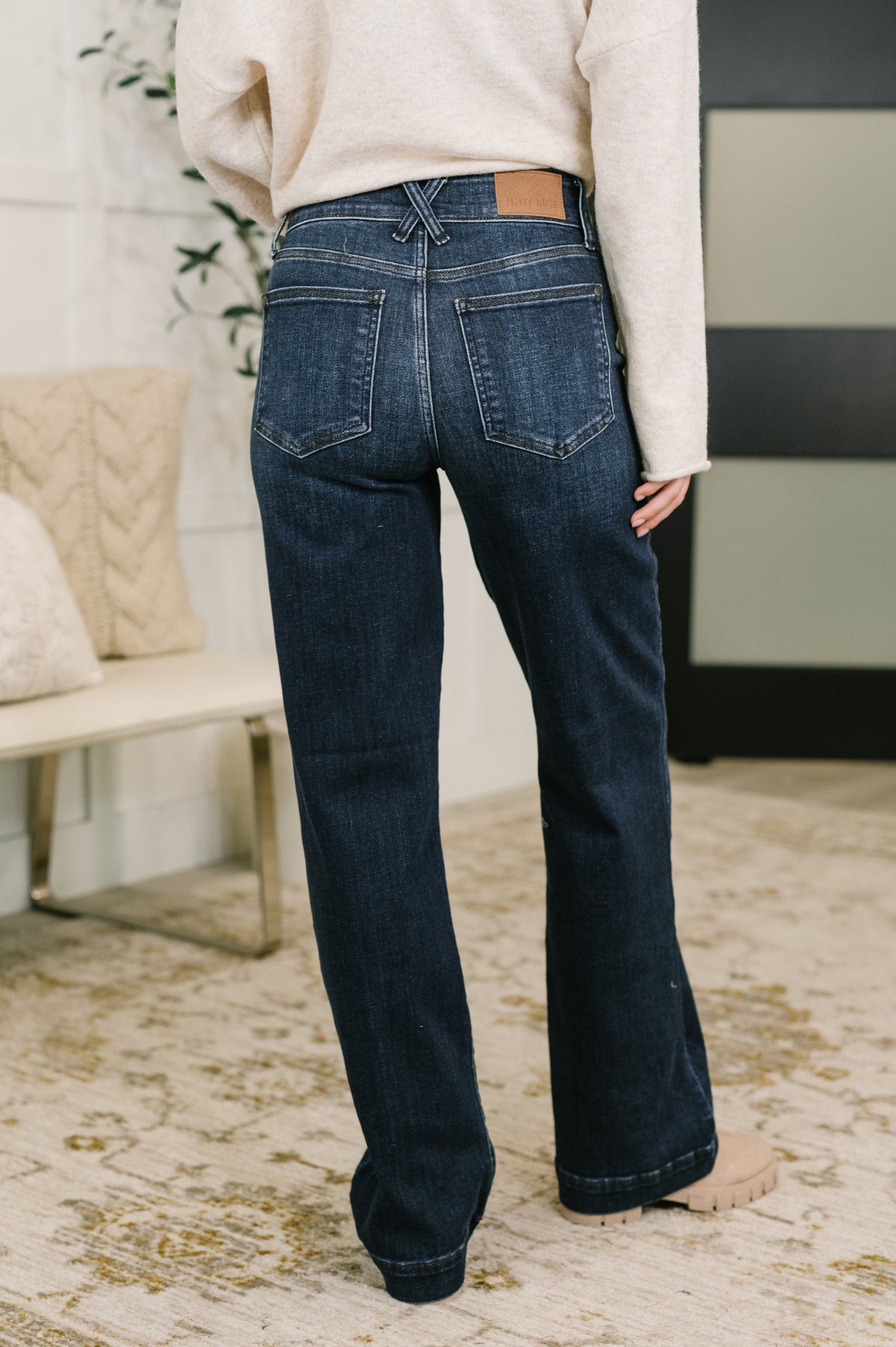 JUDY BLUE HIGH RISE TROUSER WIDE LEG JEANS