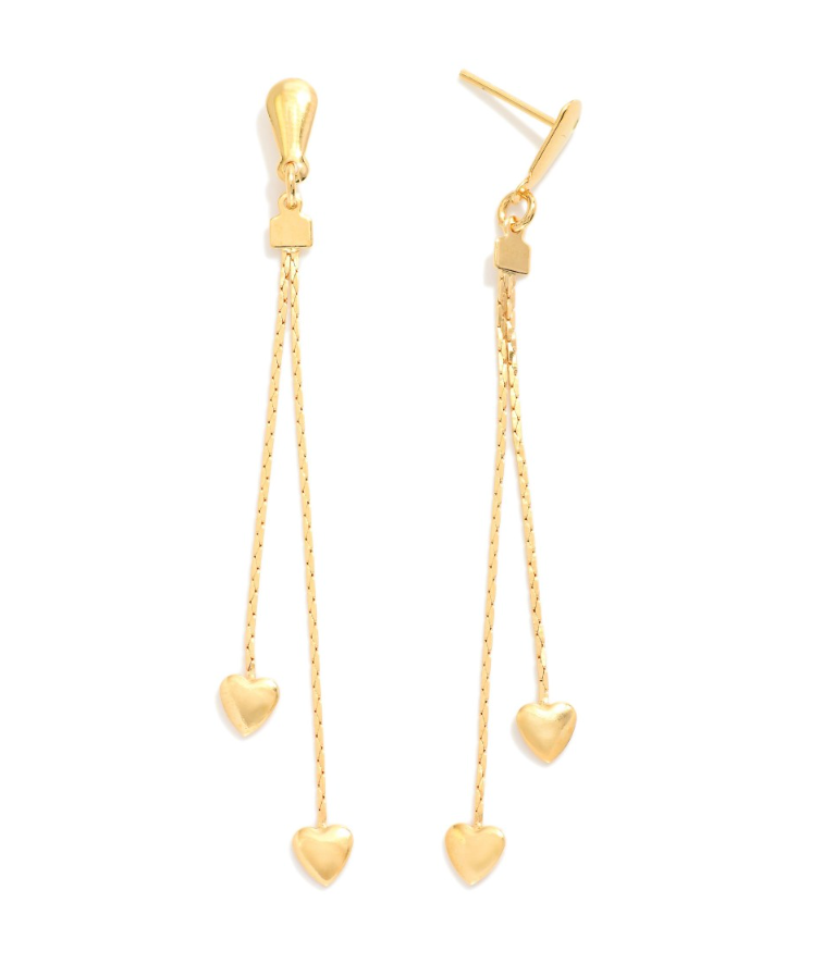 GOLD FILLED HEART DROP EARRINGS