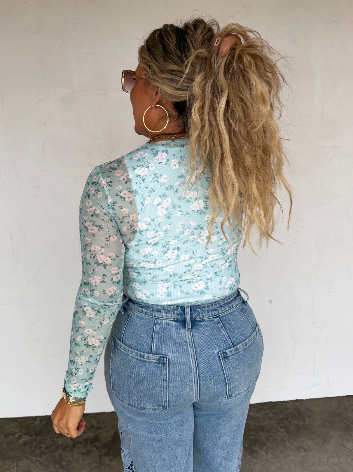 DRESS IT UP MESH TOPS - SAGE FLORAL