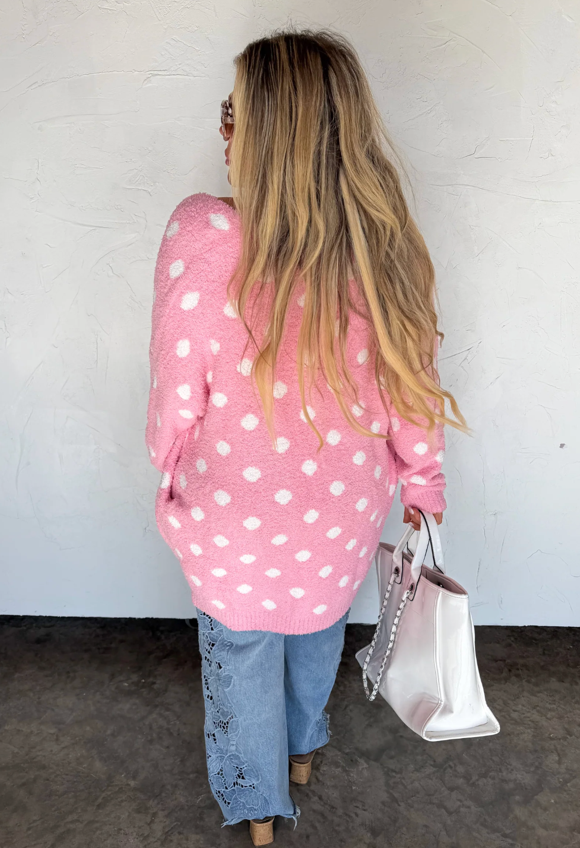PINK POLKA DOT CLOUD CARDIGAN