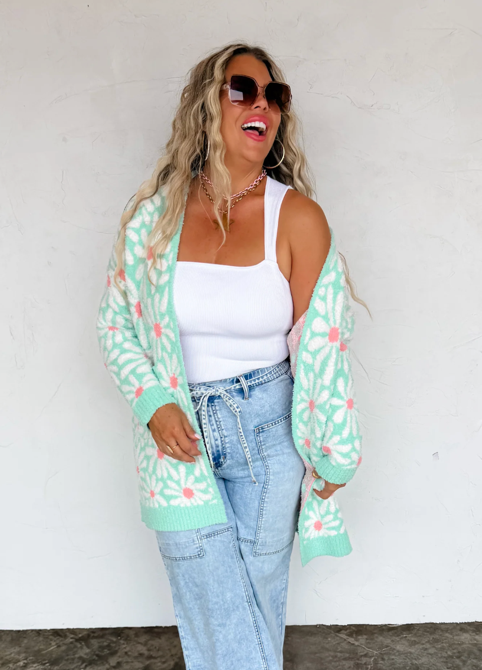 MINT DAISY CLOUD CARDIGAN