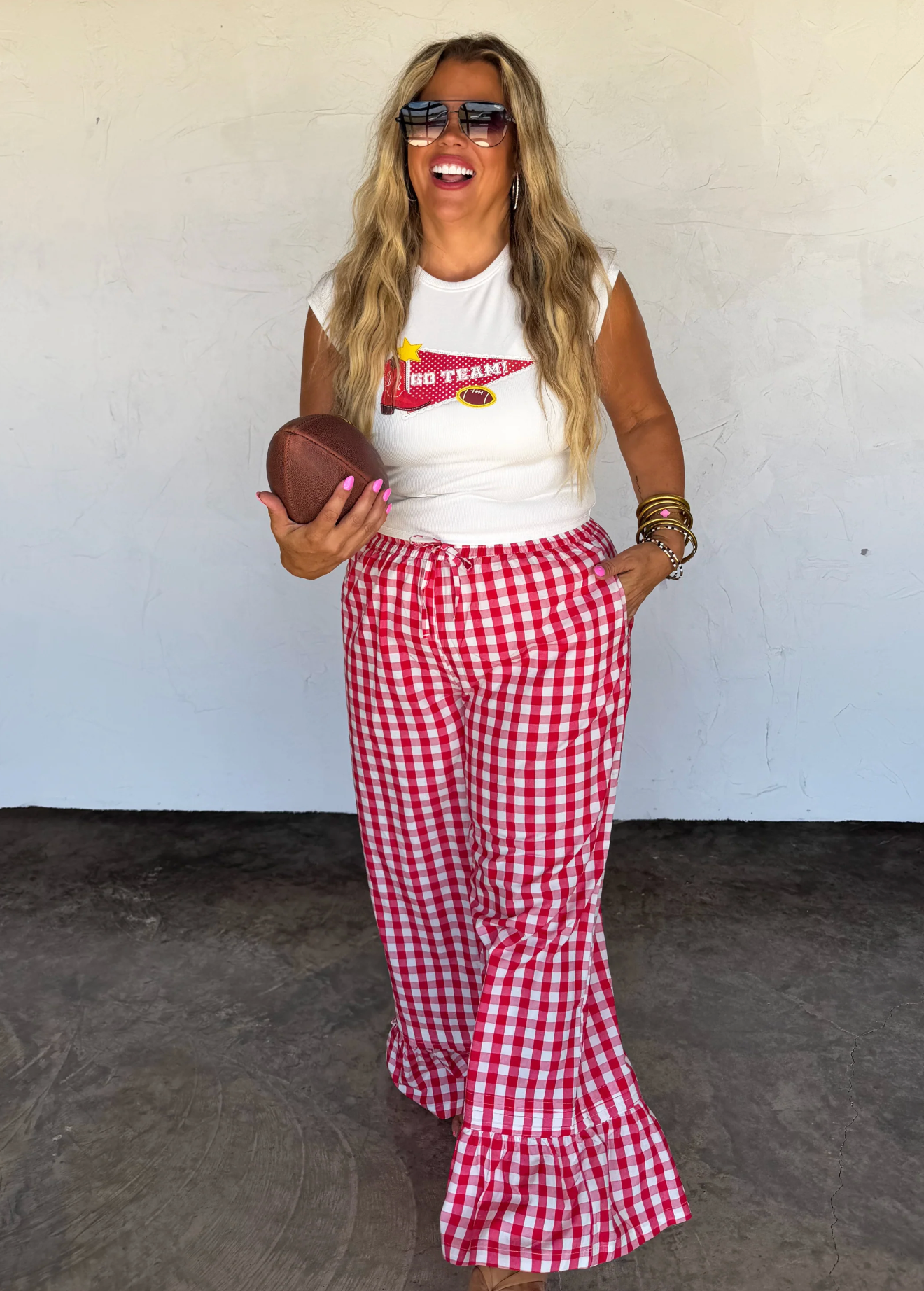 *PREORDER* DIXIE GINGHAM RUFFLE PANTS