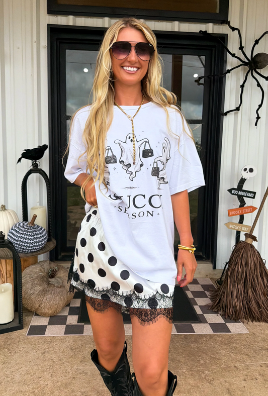 *PREORDER* COSMIC CHARM LACE SKIRT - WHITE