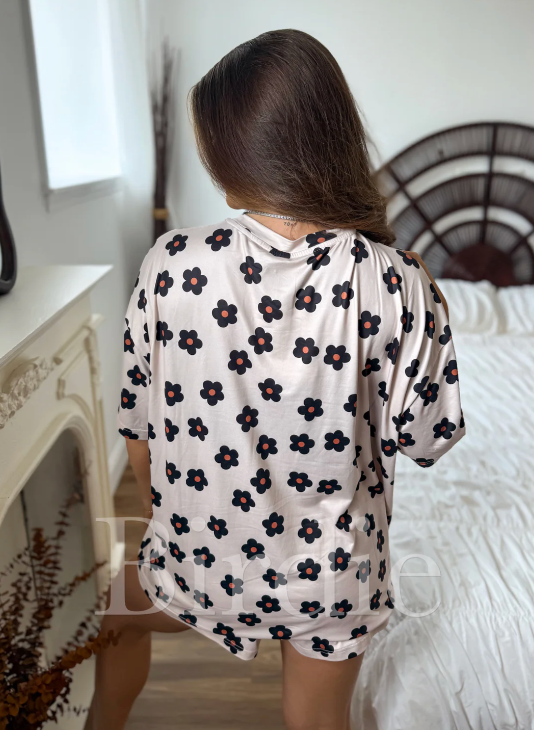TEE BOXER SET in MIDNIGHT WILDFLOWER