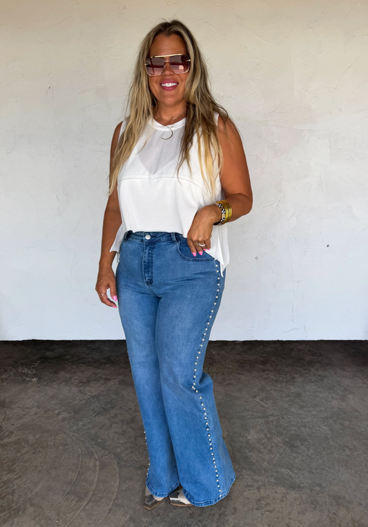 *PREORDER* UPTOWN PEARL DENIM JEANS