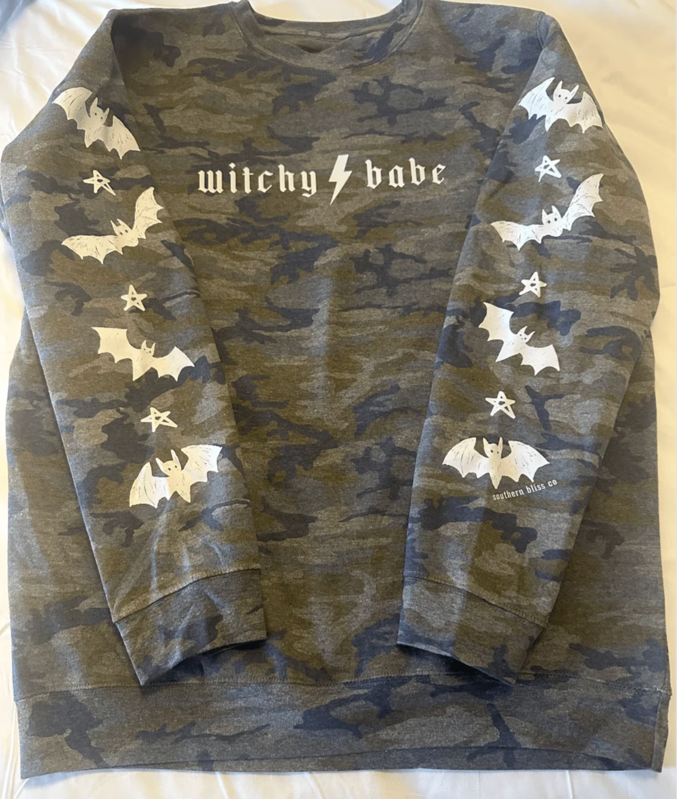 *PREORDER* WITCHY BABE CAMO SWEATSHIRT