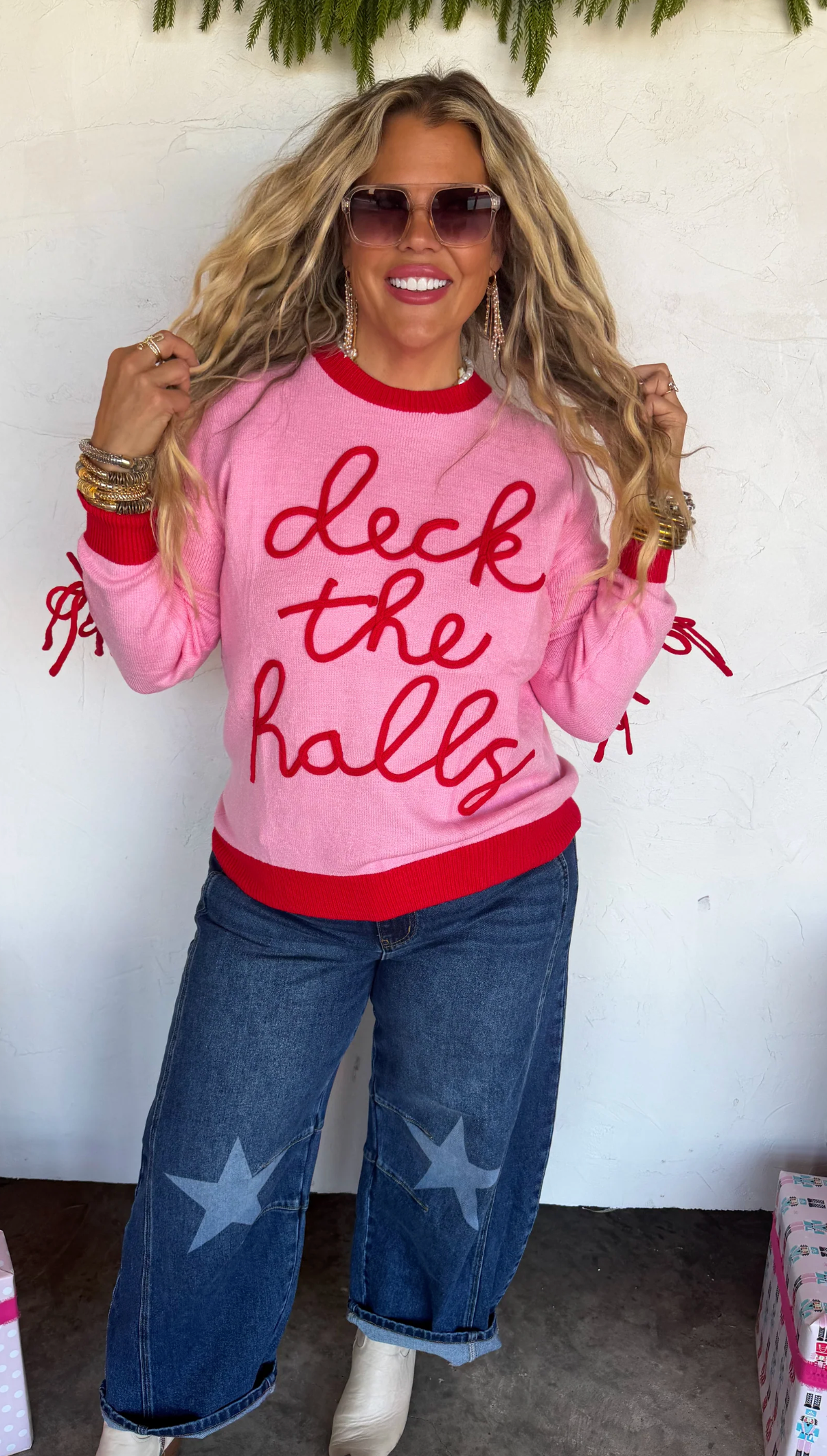 *PREORDER* DECK THE HALLS BOW SWEATER - TWO COLORS