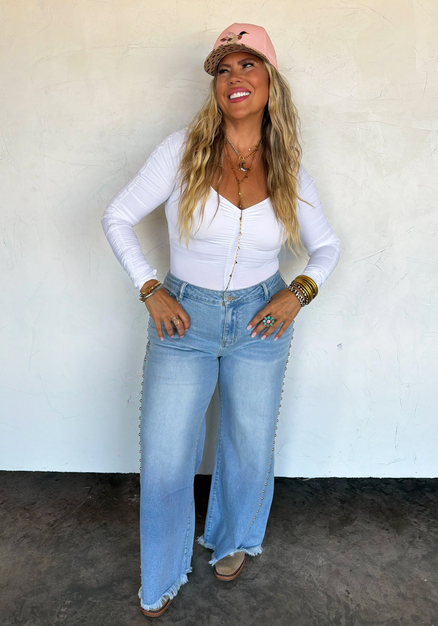 *PREORDER* OFF THE GRID STUDDED JEANS - DENIM