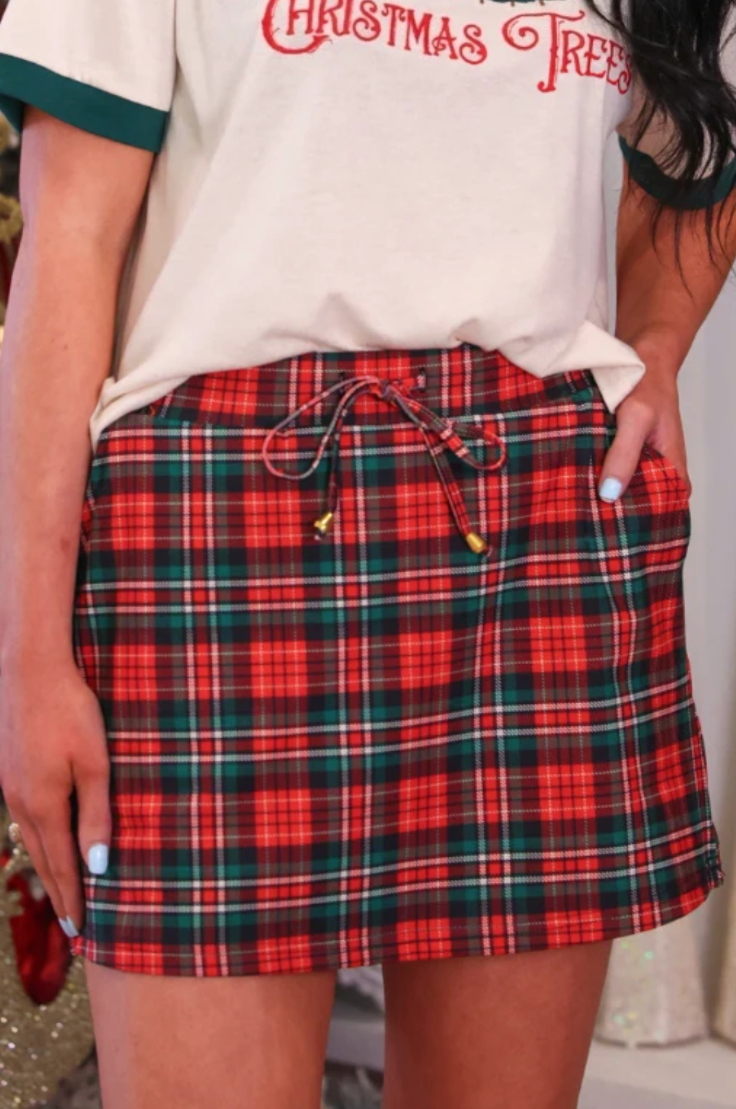 *PREORDER* Red Christmas Plaid Skort