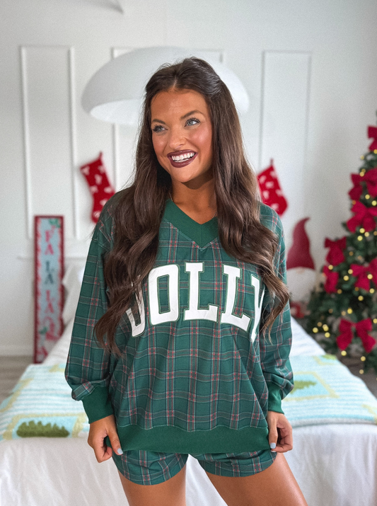 *PREORDER* Jolly Oversized Sweatshirt in Pinecrest Plaid