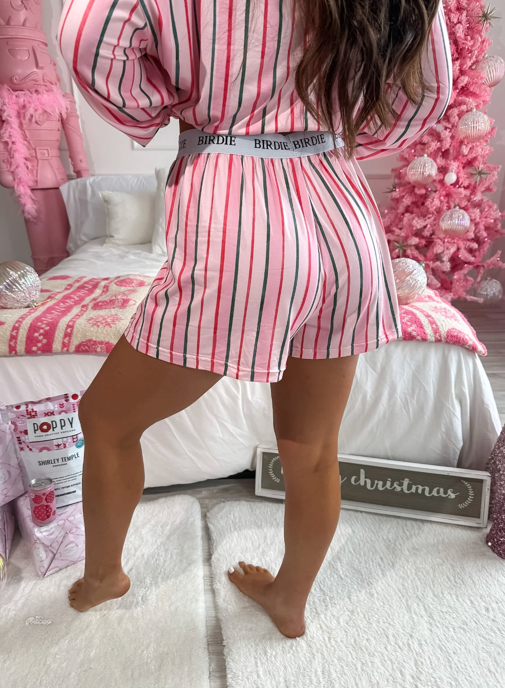 *PREORDER* Long Sleeve Boxer Set in Sugar Plum Strip