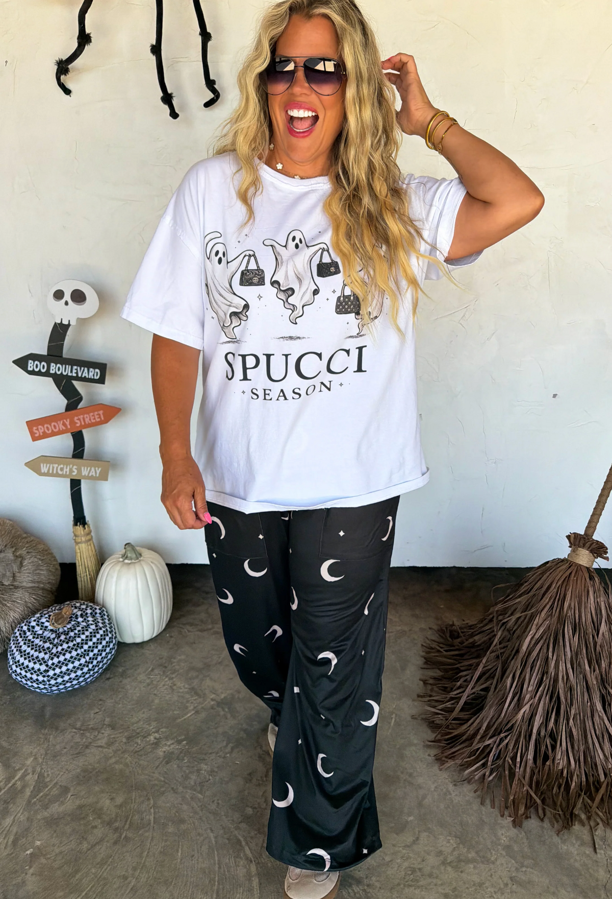 MIDNIGHT MOON WIDE LEG HADDIE PANTS