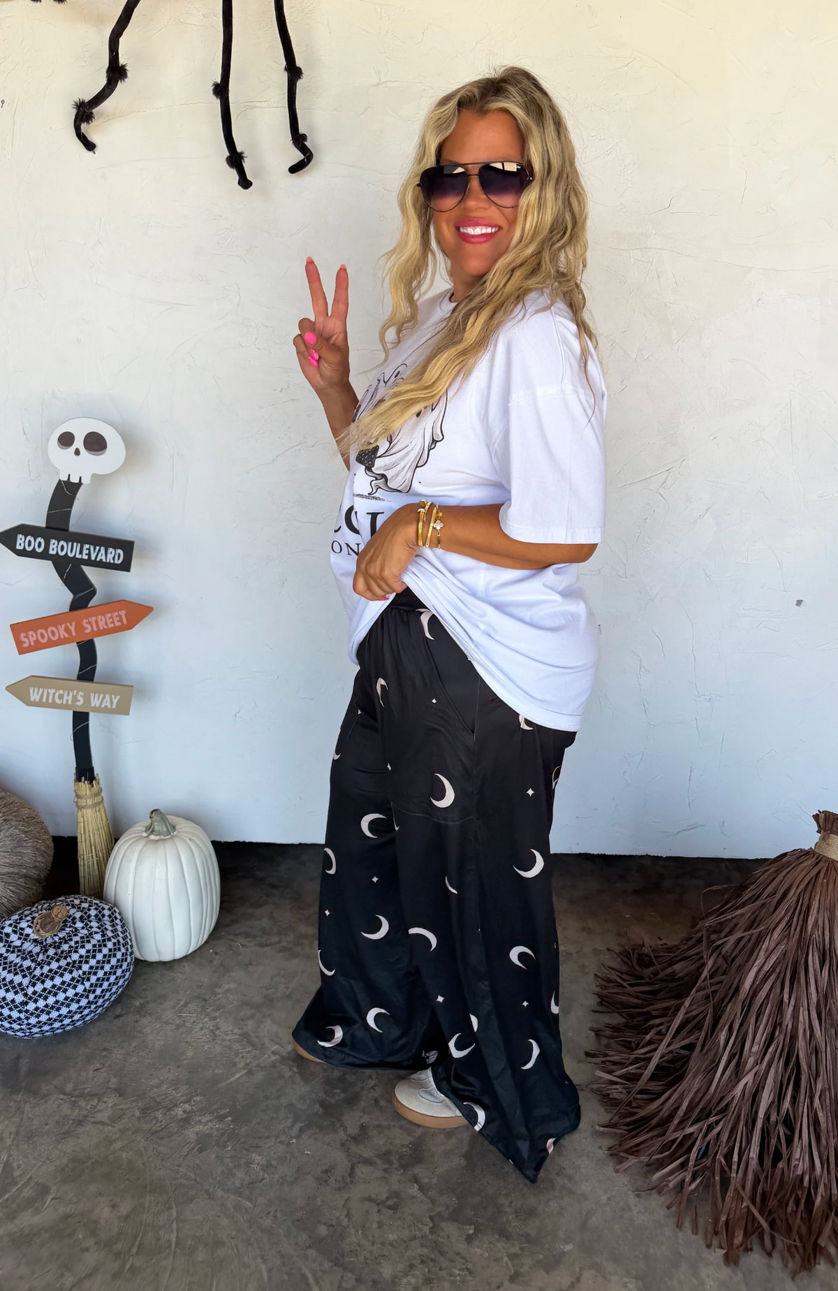 MIDNIGHT MOON WIDE LEG HADDIE PANTS