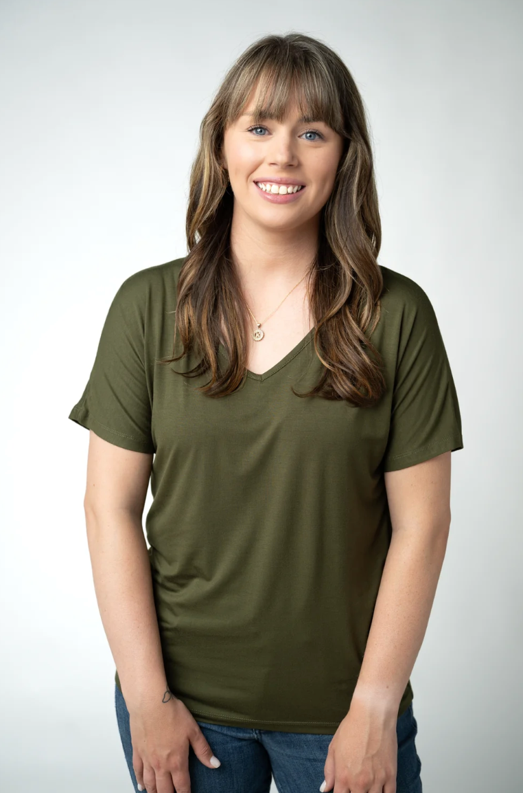 Chloe Cozy Top - Dark Olive
