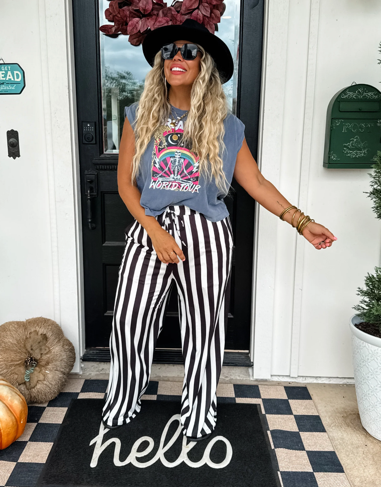 STRIPED BUTTER SOFT PANTS in BLACK