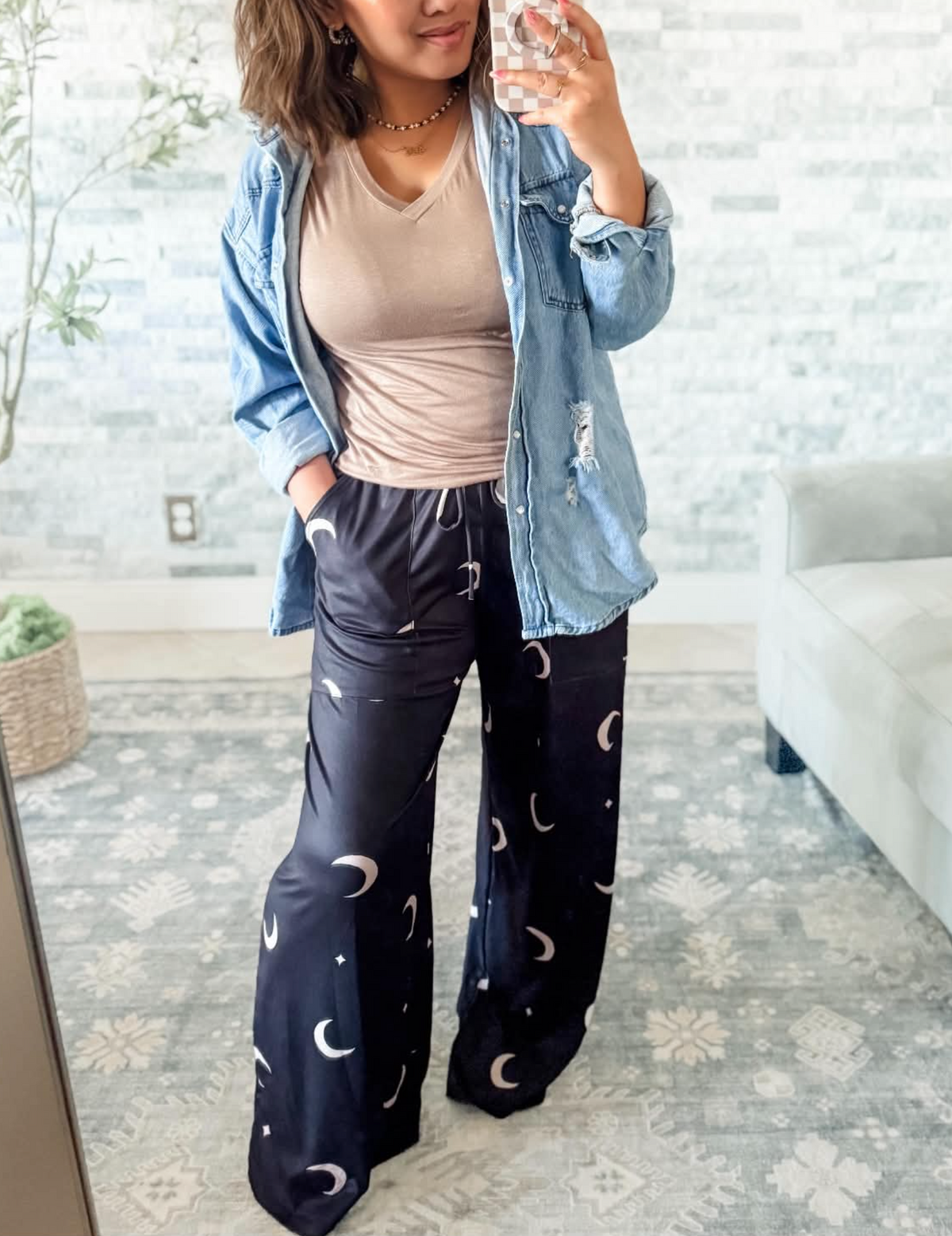 MIDNIGHT MOON WIDE LEG HADDIE PANTS