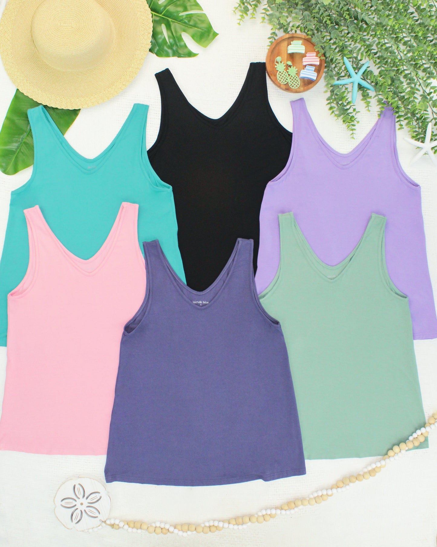 Vera V Neck Tank - Slate Purple