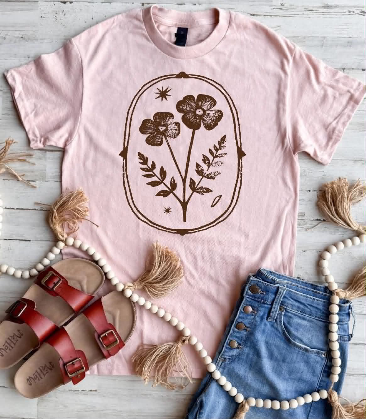 *PREORDER* FLORAL FRAME TEE - THREE COLORS